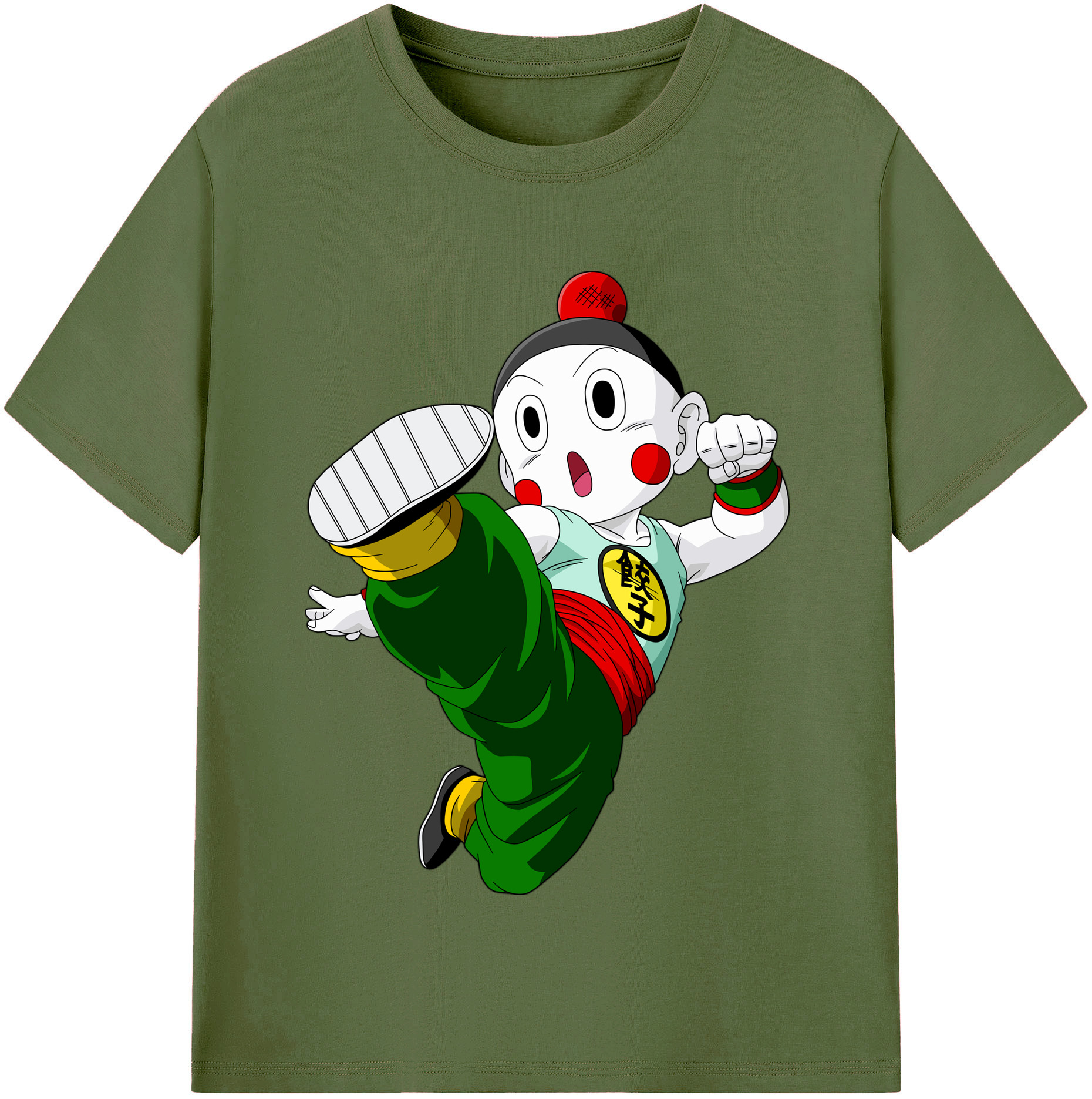 （画像用） ドラゴンボール 餃子（チャオズ）DRAGON BALL Chaoz 綿100％半袖Tシャツ（フロントプリント）